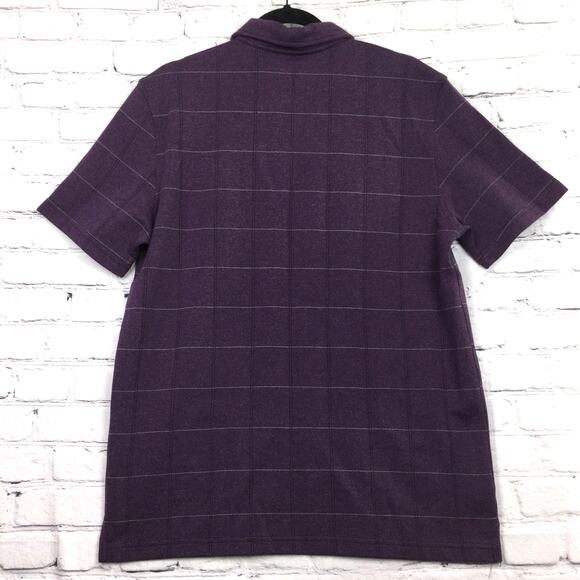 Allen Oliver Men’s Purple Plaid Preppy Collared Short Sleeve Golf Polo Shirt M - Picture 3 of 8